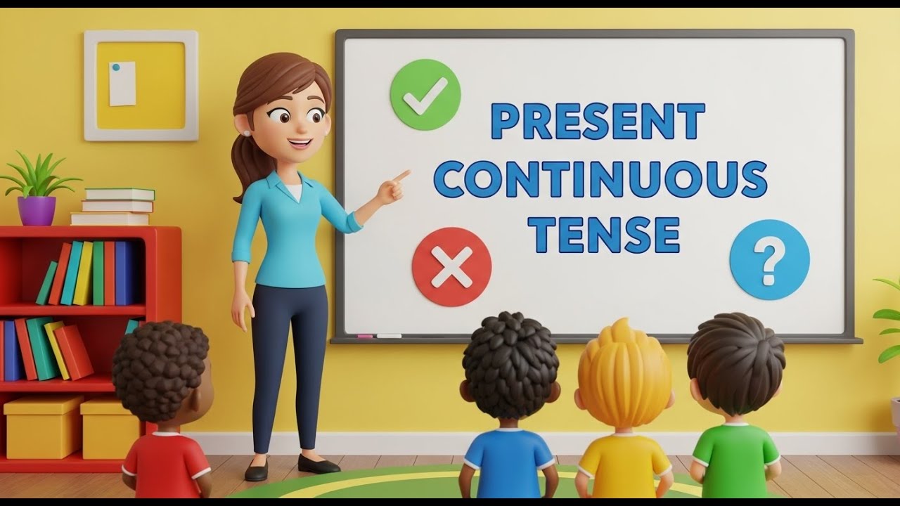Learn Present Continuous Tense for Kids | English Grammar with Cartoon ...