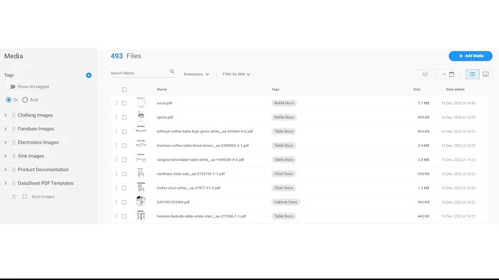 Digital Asset Management (DAM) Feature