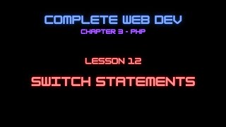 Web Dev 3 - 12 Switch Statements
