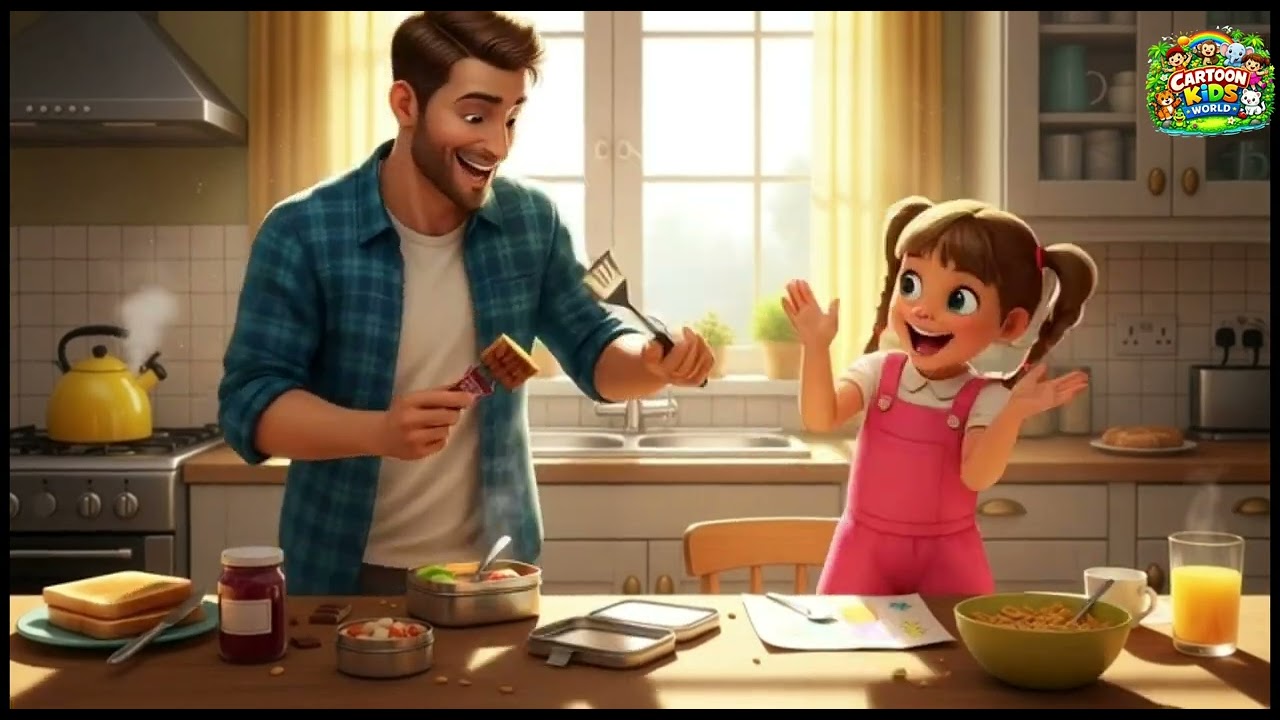 Cute Baby Girl Dance With Papa | Cartoon Kids World song for kids 