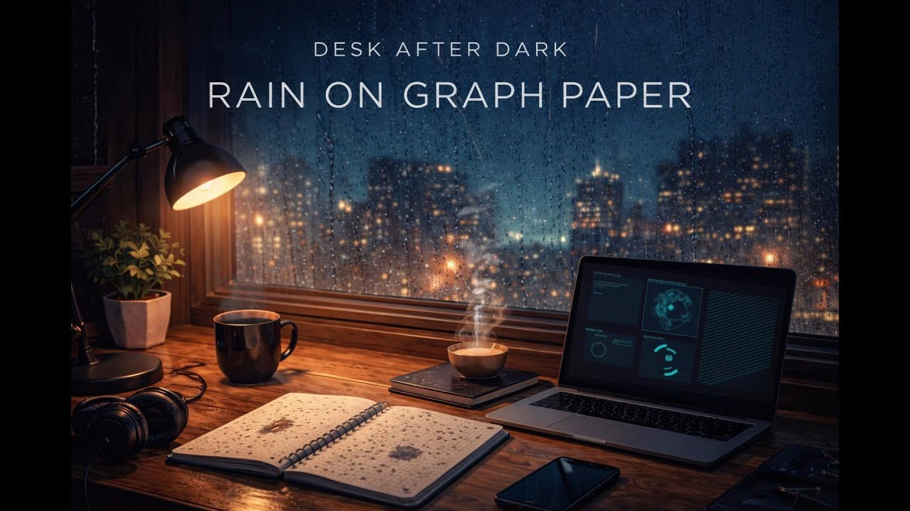 Desk After Dark — Rain on Graph Paper | Lo-Fi for Coding, Focus & Late-Night Work