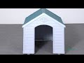 41 inch large plastic dog house water resistant puppy shelter with air vents and elevated floor outd