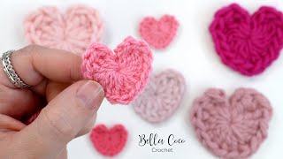 How to Crochet a Mini Heart  the EASIEST and FASTEST way!