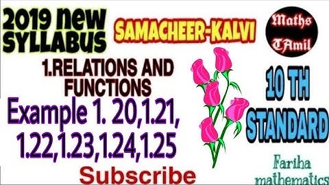 10TH STANDARD Example 1.20,1.21,1.22,1.23,1.24,1.25 2019/RELATIONS AND FUNCTIONS /FARIHA MATHEMATICS