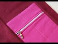 How to sew a zippered pocked   Cómo coser un bolsillo  ENG SUB