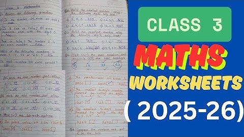 CLASS 3 MATHS WORKSHEETS 2025-26// MATHS WORKSHEETS @AquireandMemorize