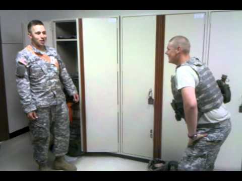 Army Soldier gets kicked in the chest!