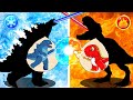 GODZILLA vs DINOSAUR : Hot vs Cold Challenge | Godzilla Animation Cartoon