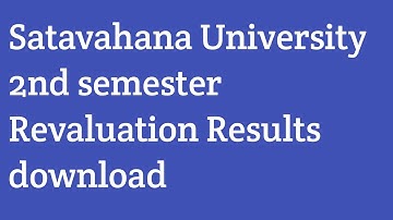 Satavahana University  Revaluation Results 2nd semester|2021|SU degree RV Results|degree revaluation