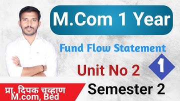 M.com 2  || Unit 1 || Fund Flow Statement || Example 1