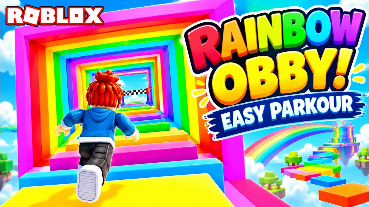 Simple Obstacle Easy Parkour Obby Gameplay 🎮 Fun Rainbow Obstacle Course | Roblox - YouTube