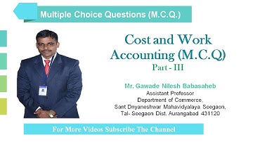 MCQ Cost Accounting | Important Questions with Answer Part III | #mcqcostaccounting