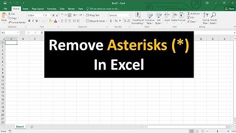 How to Remove Asterisks ✳️ in Excel !