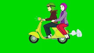 green screen vespa, mentahan vespa motor lucu