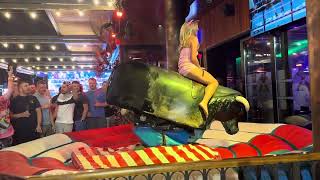 Best mechanical bull riding April 21st 2024 in Benidorm Spain 🇪🇸