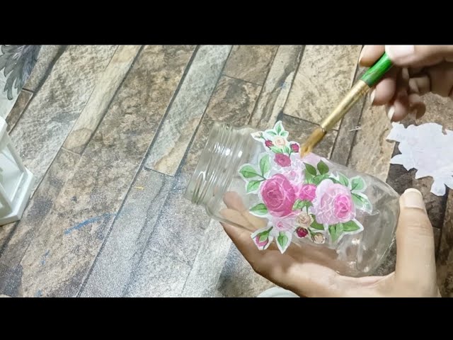 Painted DIY Decoupage glass jar, For Decoration, Shape: Bottle Shaped at Rs  600/piece in Mumbai