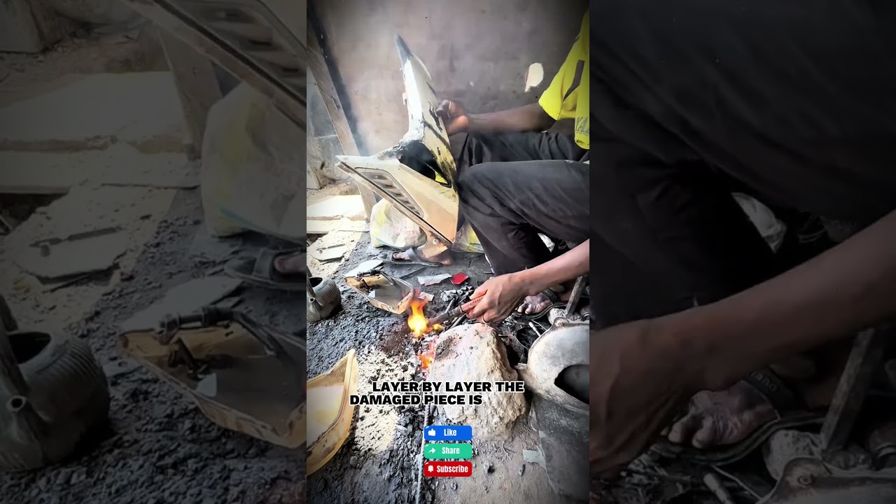 How Plastic Car Parts Are Repaired | A Simple and Ingenious DIY Method  #automobile #shorts  #diy