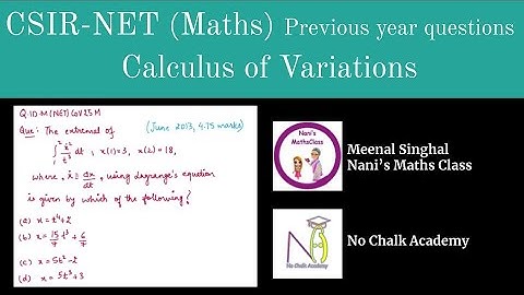 Calculus of Variation (Fixed end point problem) Question UGC NET (Q.IDM(NET)CoV25M)