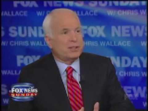 John McCain on Fox News Sunday talking about the closing if Gitmo and what should be done about prosecuting anyone for torture. Chris Wallace frames the question on torture as to whether anyone at a lower level should be prosecuted as opposed to anyone in the Bush administration who ordered the torture. McCain follows right along with him with his answer and only talks about those at the lower level in the CIA who followed the orders and not those they were taking orders from and says we need to "move on". As someone who was himself tortured this is pretty pathetic.