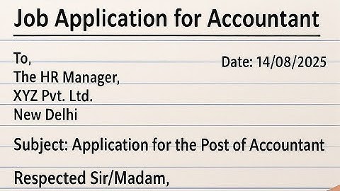 Job Application for Accountant | Simple & Short Job Application Letter in English