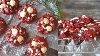 EASY RED VELVET CHOCOLATE CHIP COOKIES!!! Soft & Chewy Bakery Style Cookies