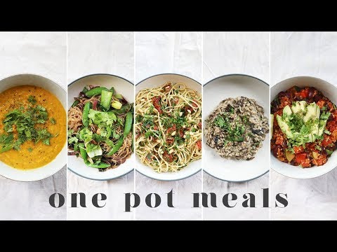 ONE POT VEGAN MEALS | 5 Fast & Lazy Beginner Recipes (with less washing up!)