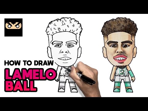 How to Draw Lamelo Ball for Kids - Charlotte Hornets 