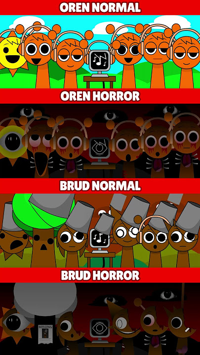 Incredibox Sprunki Oren Normal VS Oren Horror VS Brud Normal VS Brud Horror *MIX VERSION*