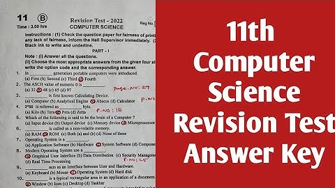 11th computer science revision test answer key 2022