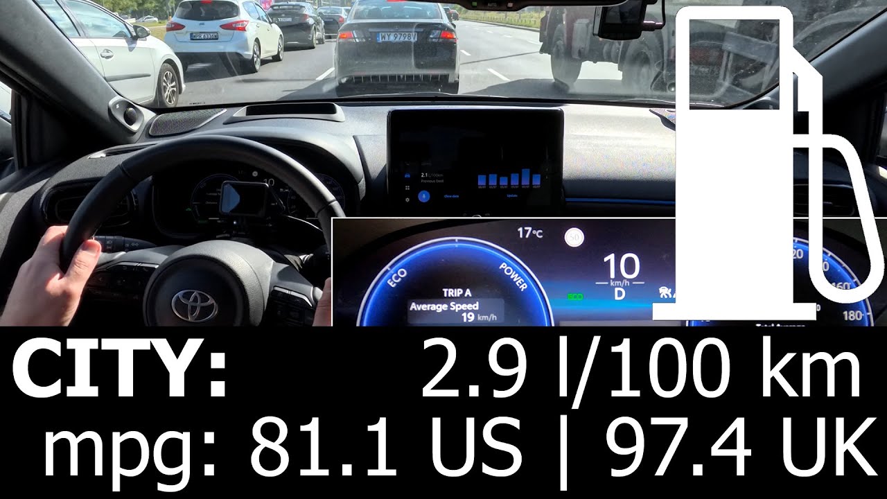Toyota Yaris HEV 130: CITY fuel consumption economy real test mpg traffic jam hybrid130 2025