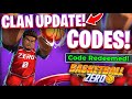 ⚡*CLANS UPDATE* TEAM LEAGUES & CLANS UPDATE CODES FOR BASKETBALL ZERO! ROBLOX BASKETBALL ZERO CODES