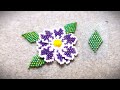 How to make simple beaded flower. Part 2: Leaf/Квітка з бісеру. Част.2: Листок