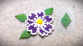 How to make simple beaded flower. Part 2: Leaf/Квітка з бісеру. Част.2: Листок