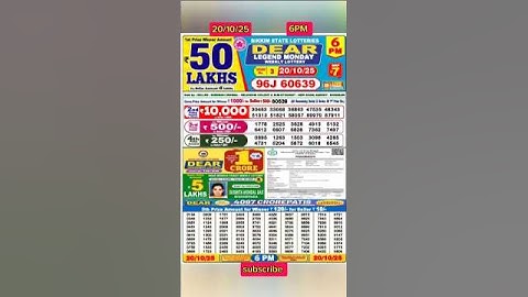 Nagaland lottery result today 6pm  -  20/10/2025 -  morning Nagaland State Lottery Result Pdf