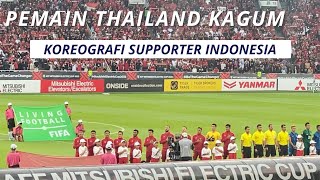 KOREOGRAFI SUPPORTER TIMNAS INDONESIA SAAT NYANYI “INDONESIA RAYA”