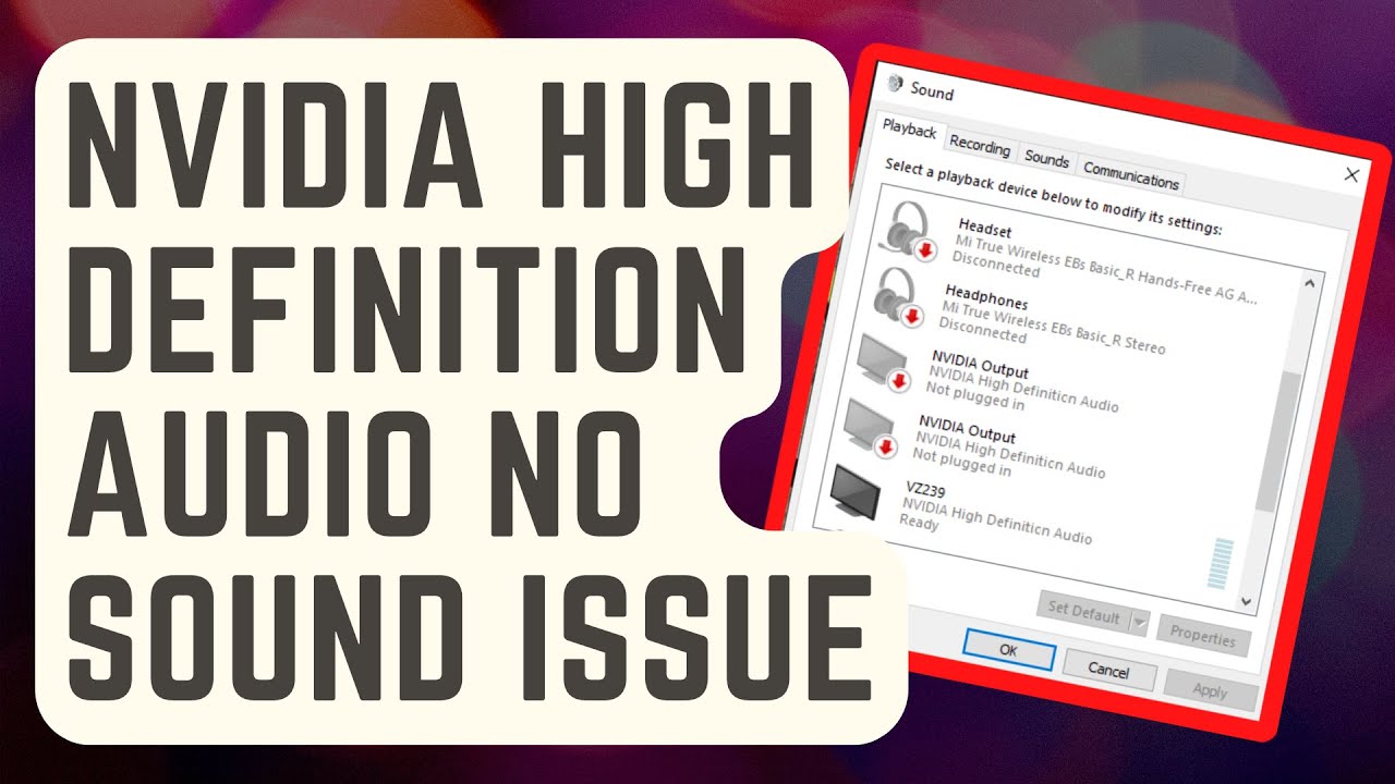 SOLVED: High Definition No Sound | Windows 10/11 - YouTube