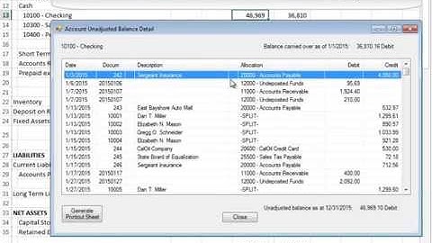 Excel FSM General Ledger Drill Down