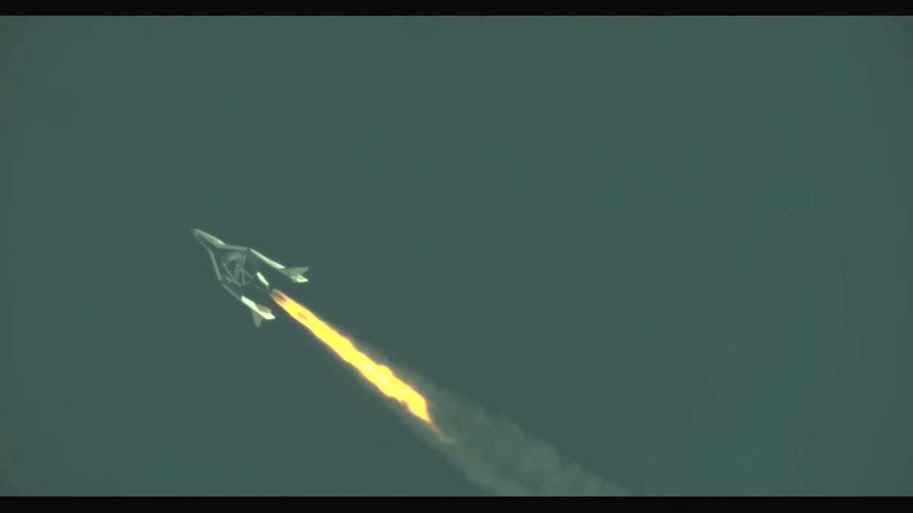 gaming logo Virgin Galactic's SpaceShipTwo. First Rocket-Powered Test Flight