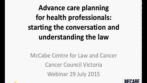Webinar - Advance care planning for health professionals