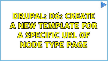 Drupal: D6: Create a new template for a specific url of node type page (2 Solutions!!)
