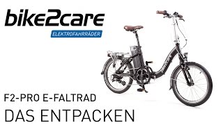 F2-Pro E Faltrad von bike2care - Das Auspacken und Auffalten