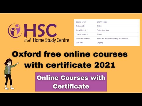Get Free Online Courses from Oxford in 2021 | Get Free Online Certificate from Oxford