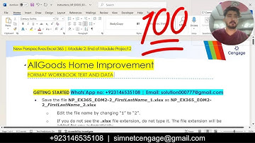 New Perspectives Excel 365 | Module 2: End of Module Project 2 #AllGoodsHomeImprovement #excelmod2