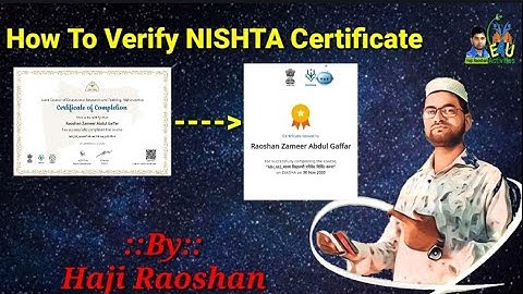 How to verify your NISHTA ONLINE TRAINING Certificate #HajiRaoshan #E4UActivities
