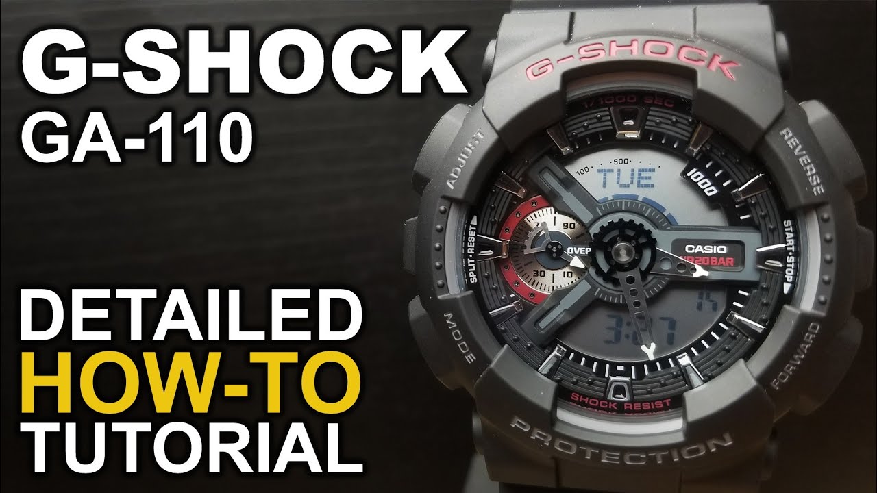 Gshock GA-110 - Detailed How-to Tutorial on all functions and features -  YouTube