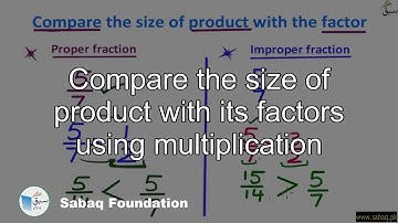Compare the size of product with its factors using multiplication, Math Lecture | Sabaq.pk
