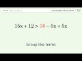 10x+12 greater than 30-5x - Solve linear inequalities with one unknown