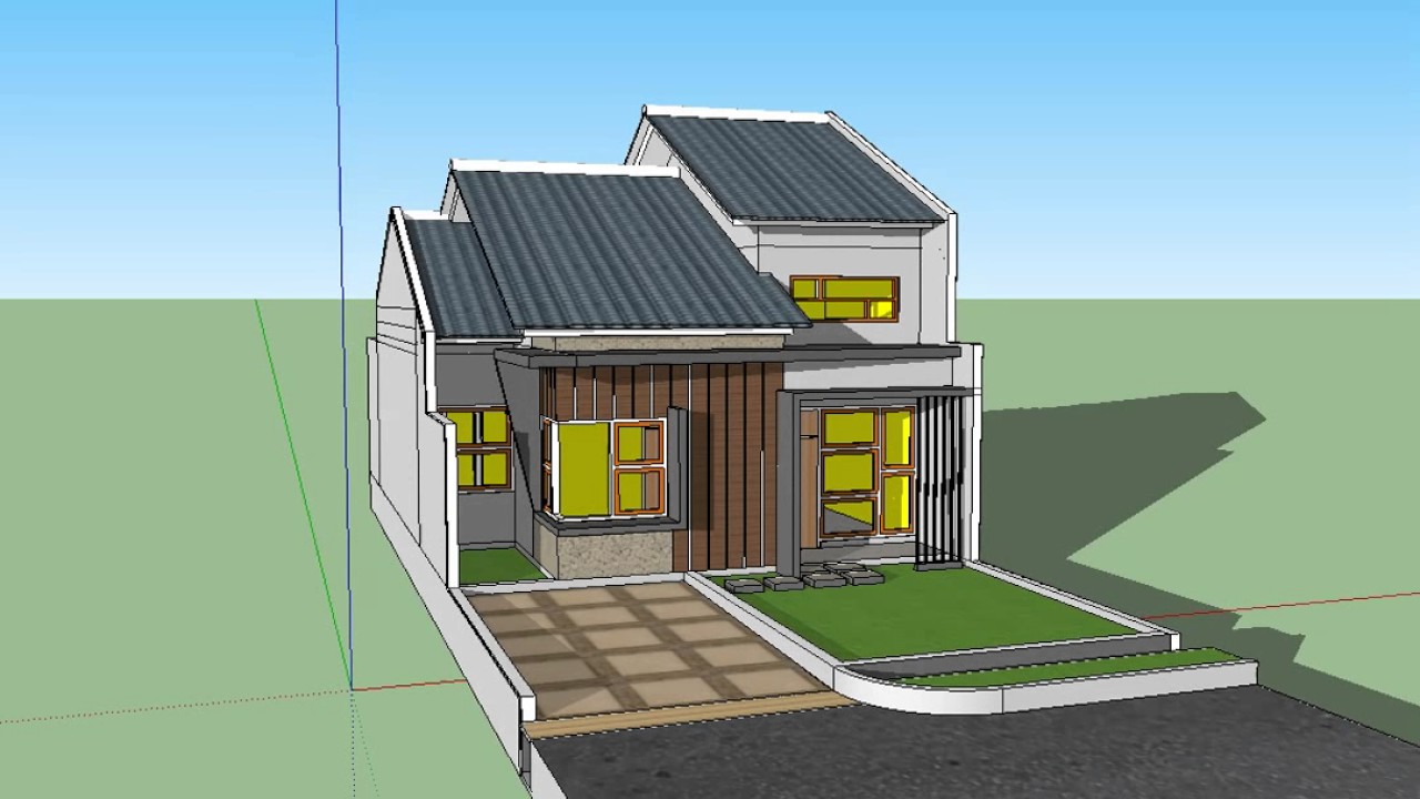 Sketchup 17) Desain Rumah Minimalis Cluster - YouTube