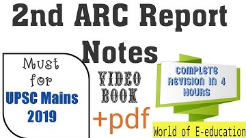 2nd Arc Report Summary [video book for upsc mains]