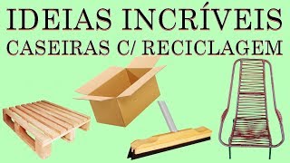 IDEIAS INCRIVEIS CASEIRAS COM RECICLAGEM DE PAPELÃO, MADEIRA DE PALETE CADEIRA DE DESCANSO IDEIAS